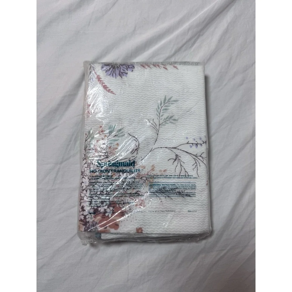 Vtg Springmaid Tranquility Set 2 King Size Pillowcases Floral Made In The USA